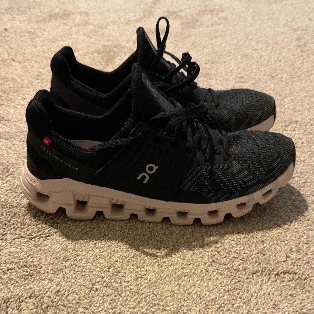 On Running Women's Black and White Athletic Shoes